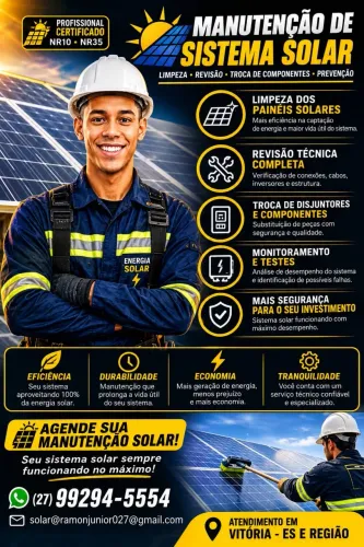 MANUTENÇÃO DE ENERGIA SOLAR | LIMPEZA E REVISÃO | VITÓRIA-ES