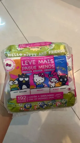 Pack 4 Lenço Umedecido 48 folhas Hello Kitty and Friends Sanrio