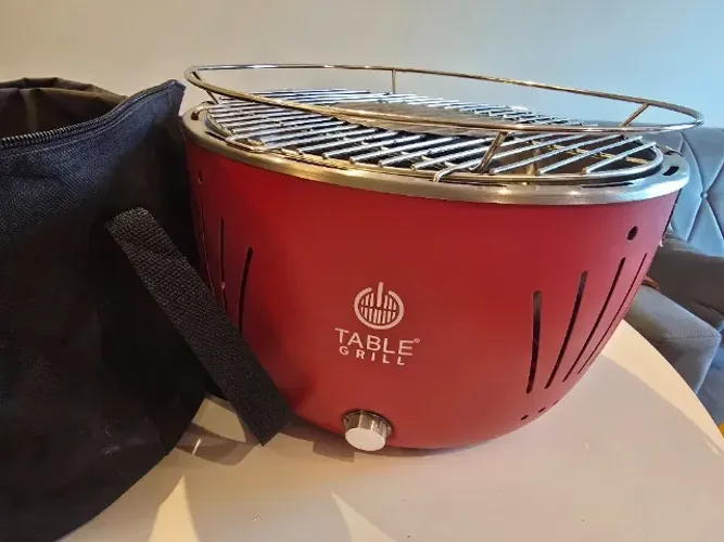 Table Grill Churrasqueira De Mesa Carvão Usb Pilha
