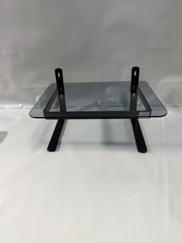 Suporte Para Monitor Office Vidro Altura Ajustável Cor Preto/incolor