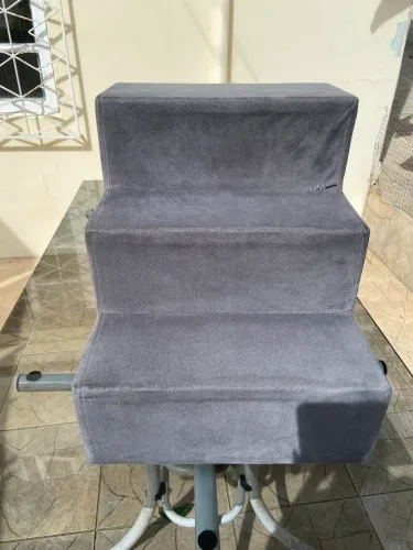 Escada pet 3 degraus cinza