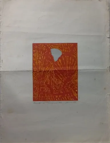 Gravura Abstrata Vânia Pereira 1979 - Tiragem Limitada 9/10 | Coleção de Arte SP