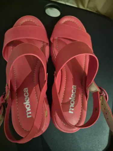 Sandália Moleca Rosa Pink Tratorada Tam 35