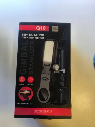 Tripé Estabilizador 360° , com controle remoto Bluetooth, na caixa 