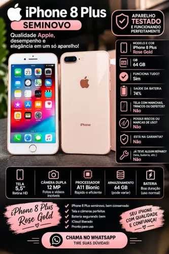 CELULAR IPHONE 8 PLUS TODO ORIGINAL GOLD