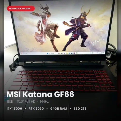 MSI Katana GF66 - i7-11800H, RTX 3060, 64GB RAM, SSD 2TB, 144Hz