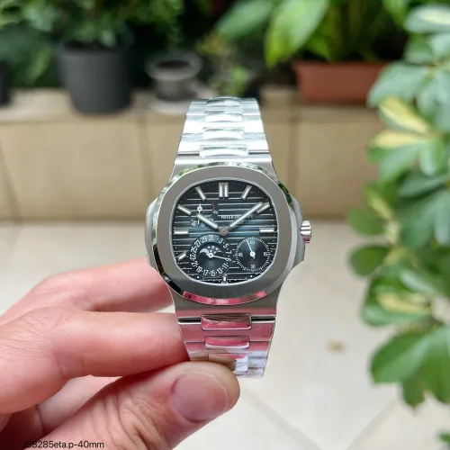 Relógio Super ETA Estilo Patek Philippe Nautilus Fases da Lua em Aço Inoxidável 904L