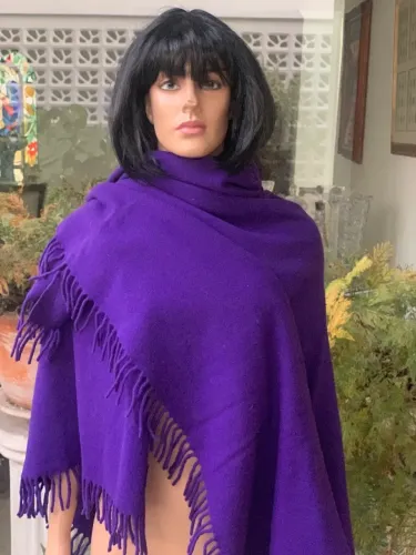 MADE IN ITALY | Maxi Xale 80% Lambswool + 20% Cashmere Roxo