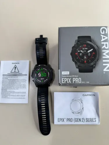 Relógio Garmin Epix Pro Gen 2 - 51mm - Safira - Cinza Titânio - 100% original