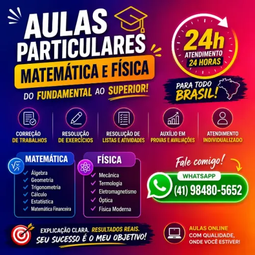 Professor de Física e Matemática - Atendimento humanizado