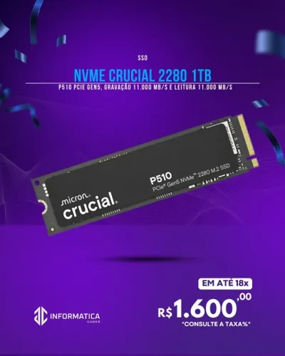SSD NVME CRUCIAL 2280 1TB