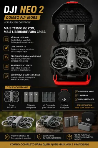 DJI Neo 2 Fly More Combo | 3 Baterias + Hub | Sem Controle