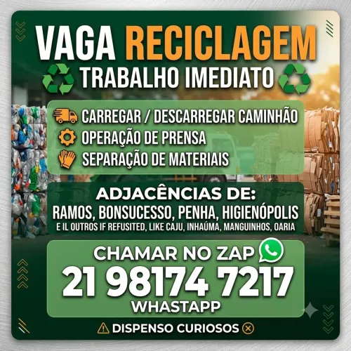 Vaga Ajudante Reciclagem
