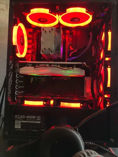 Kit Pc gamer+monitor+cadeira+controles 