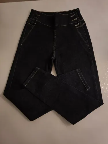 Calça Jeans Escuro de Botões com elastano Sawary Jeans