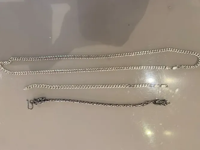 Corrente e pulseira prata