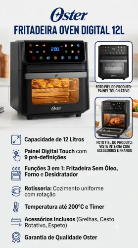 Fritadeira Oven Digital 12L Oster 220V OFRT790