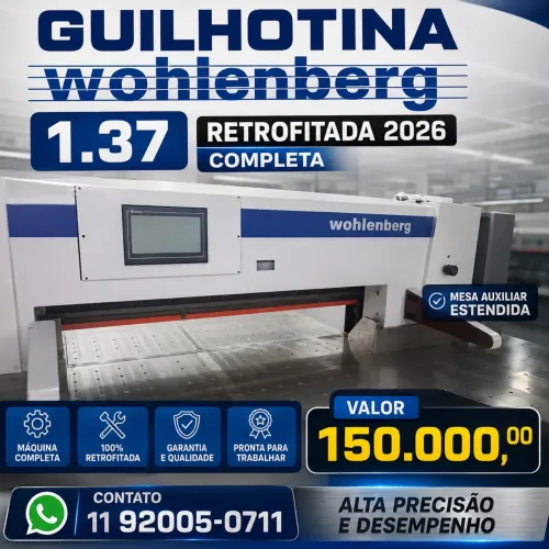 Guilhotina whollenberg 132 linear retrofitada 2026