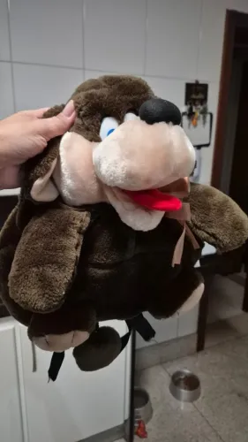 Mochilinha Infantil Cachorrinho de Pelúcia Marrom