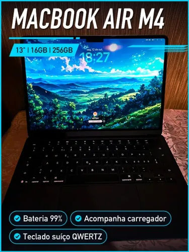 MacBook Air 13" M4 16GB 256GB Meia-noite (Midnight)