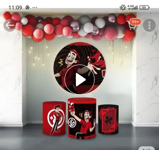 Capa cilindros e painel festa aniversario