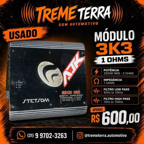 Módulo digital automotivo Stetsom 3k3 2 ohms usado
