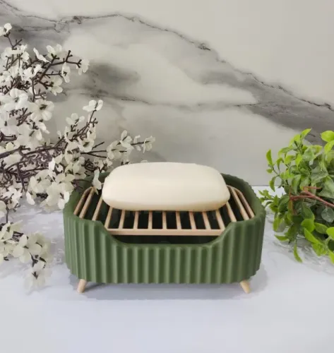 Saboneteira Elegance com pés palito. Impresso em 3D