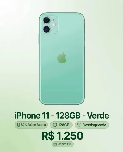 Iphone 11 128GB por $1.250, valor a negociar.