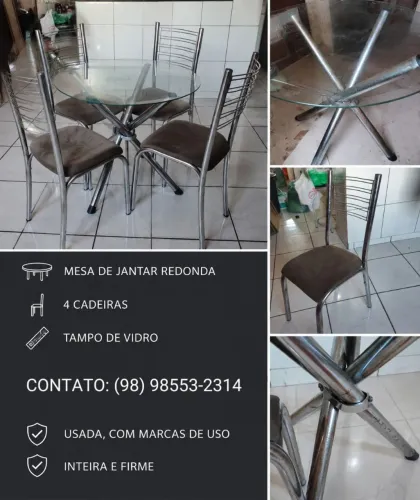 Mesa de jantar de vidro