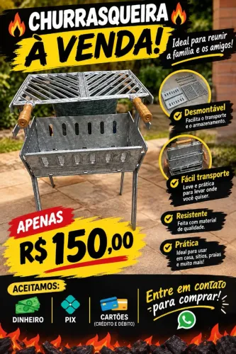 Churrasqueira Desmontável de Fácil Transporte
