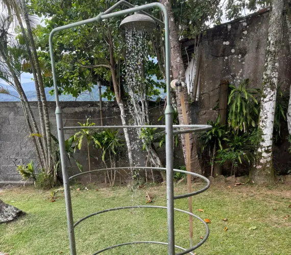 DUCHA CIRCULAR PARA SAUNA, 4 ARCOS, METAL CROMADO 