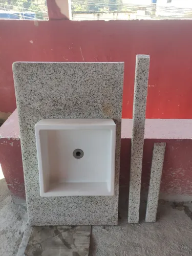 Pedra de mármore 104cmX60 mais cuba quadrada DECA 40cm