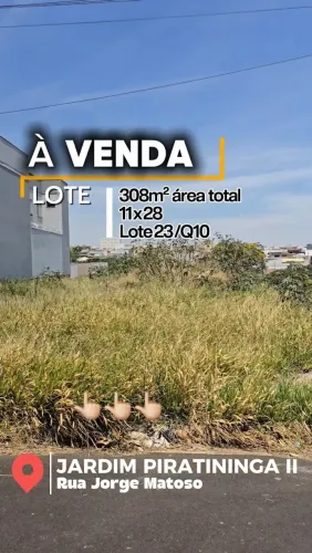 Terreno à venda em Franca-SP, Jardim Piratininga II - 308,00 m² de área.