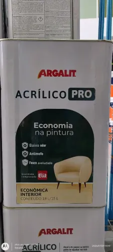 Tinta acrílica fosco 18L branco neve