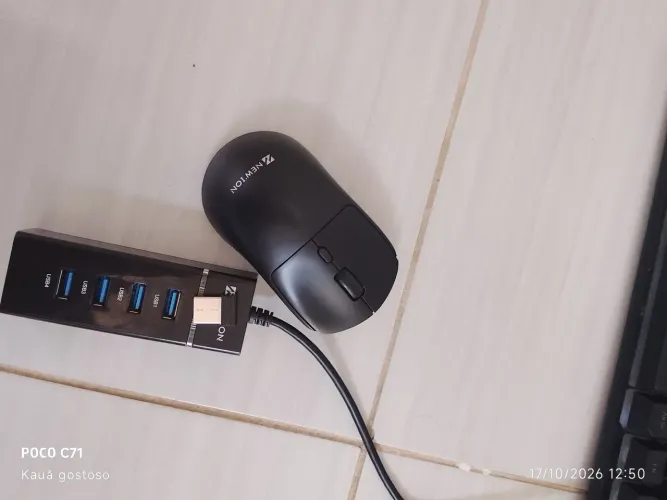 Kit teclado e mouse e hub USB