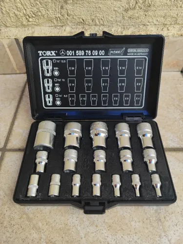 Jogo de Soquetes Profissional Torx Fêmea HAZET Alemão Original Mercedes-Benz