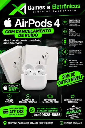 AirPods 4 novo lacrado com cancelamento de ruído - entrego hoje