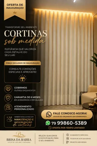 Cortinas Sob Medidas - Visita técnica sem compromisso.