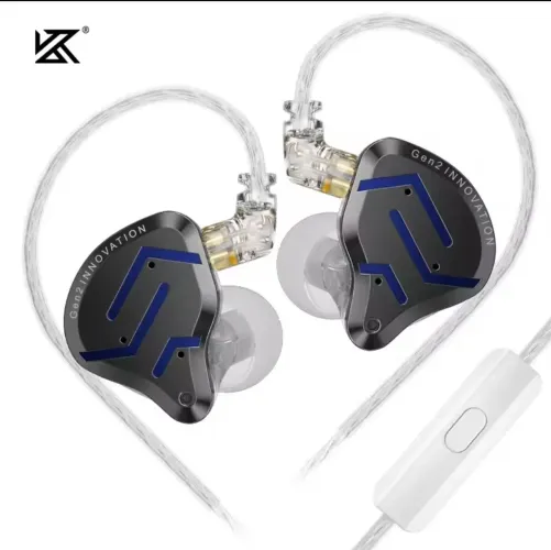 Fone de Ouvido KZ ZSN Pro 2 Azul retorno de palco com microfone 