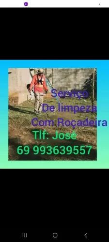 Limpeza de terrenos e quintais com roçadeira 