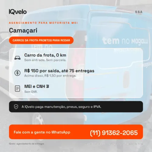 Carro da frota para motorista MEI - entregas Magalog - Camaçari