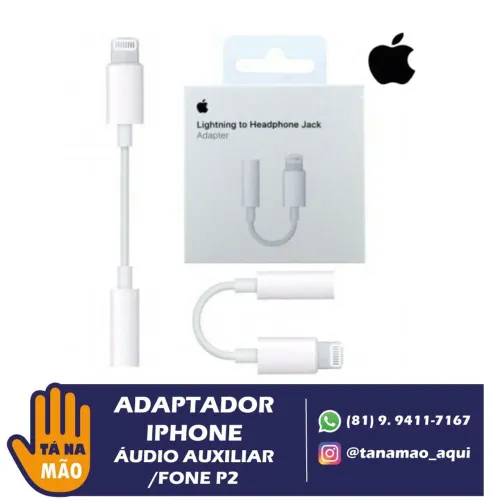 Adaptador fone ouvido P2/iPhone 