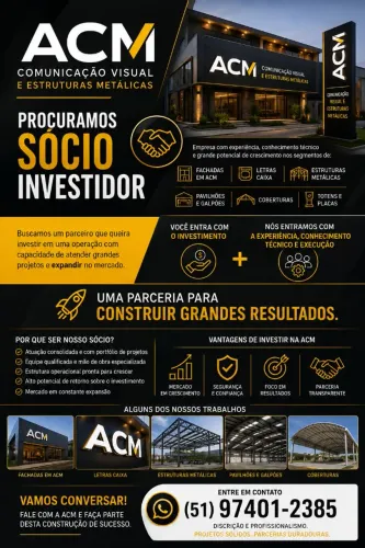 OPORTUNIDADE PARA SÓCIO INVESTIDOR