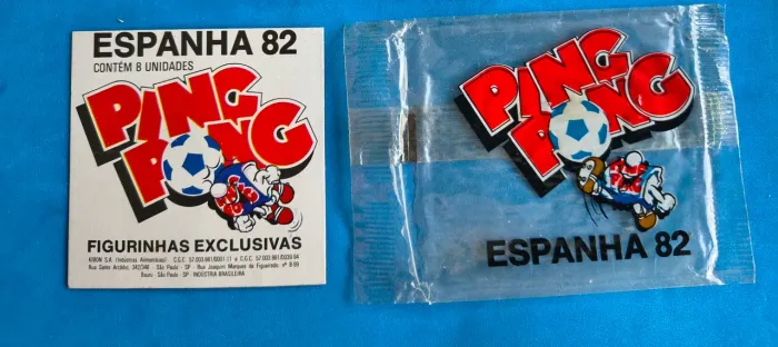 02 embalagens vazias colecionáveis ping pong copa Espanha 1982