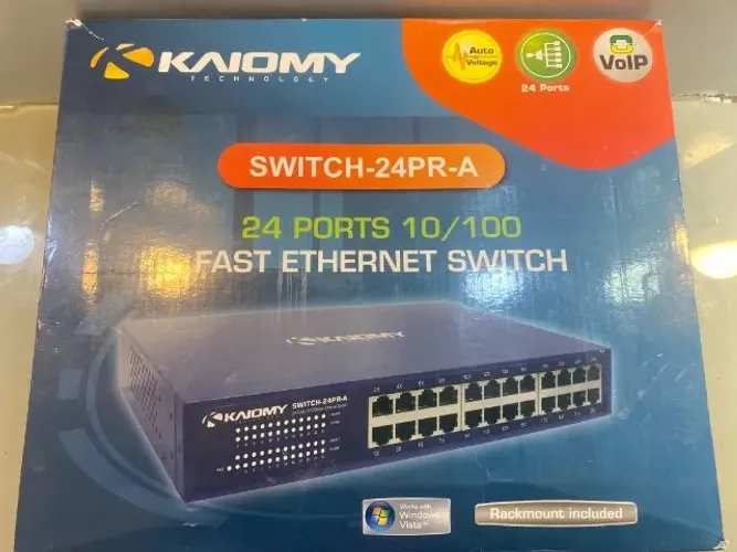 Switch 24 Portas Kaiomy 10/100 - Rack - Na Caixa - SWITCH-24PR-A