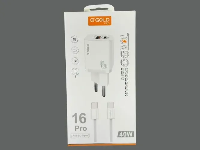 Carregador Rápido 40W A'Gold p/ iPhone e Android - Novo 