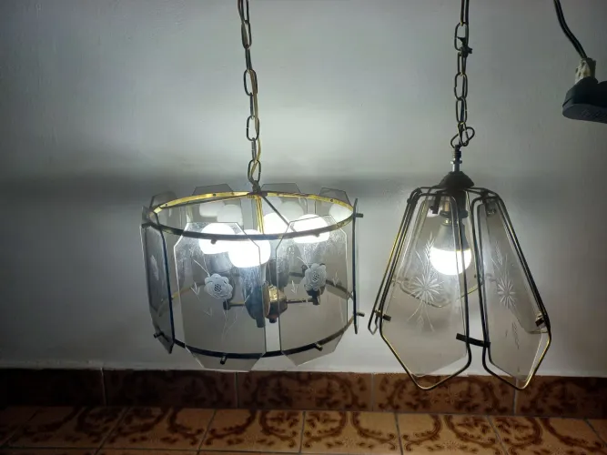 2 ANTIGO LUSTRE DE VIDRO ANOS 70