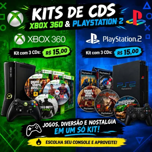 KIT DE JOGOS | XBOX 360 & PLAYSTATION 2