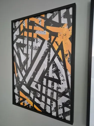 Quadro moldura caixa alta preta, com vidro, medidas 72x52 cm
