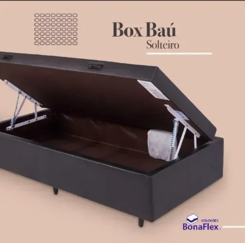 Base Box Bau Solteiro 88x188x42 Tecido Sued - Bonaflex (Nova)